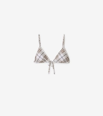 Check Bikini Top in Cotton - Women, Nylon | Burberry® Official