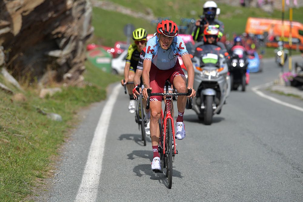 Ilnur Zakarin (Katusha-Alepcin) part of the day's breakaway before winning stage 13 at the Giro d'Italia