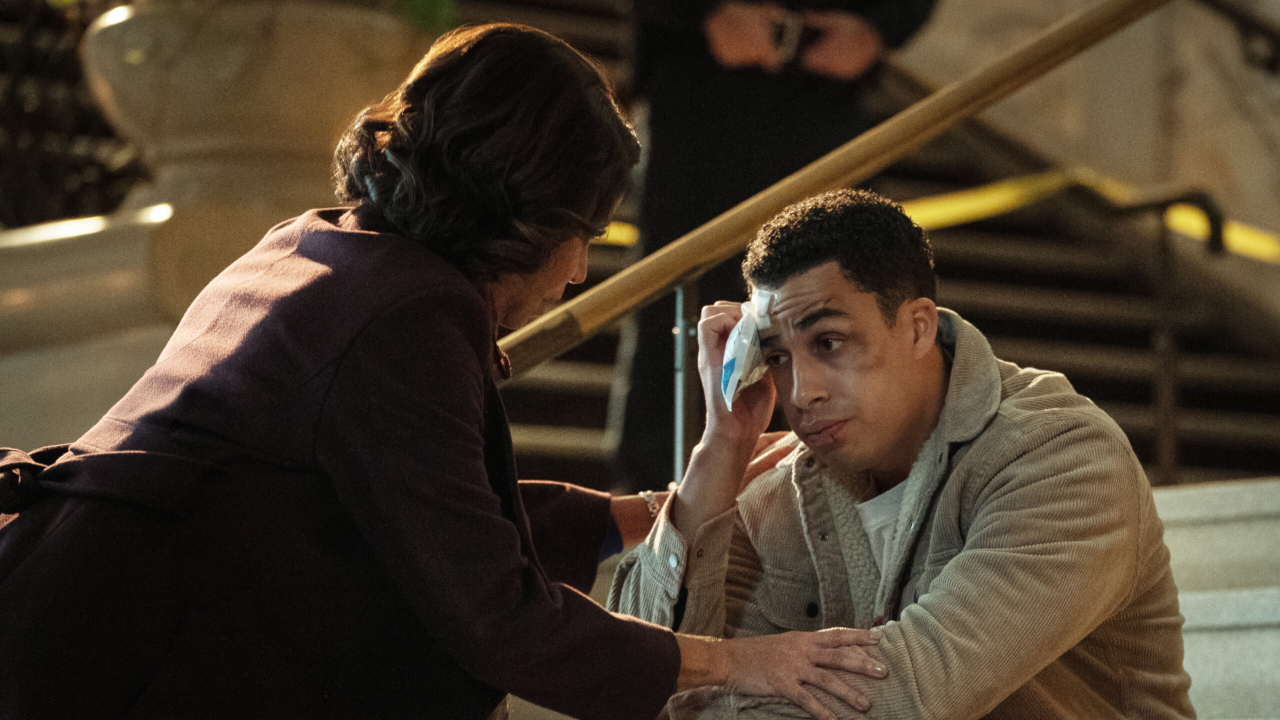 Gloria Reuben as Mae Silver and Marcus Scribner as Jonah Silver