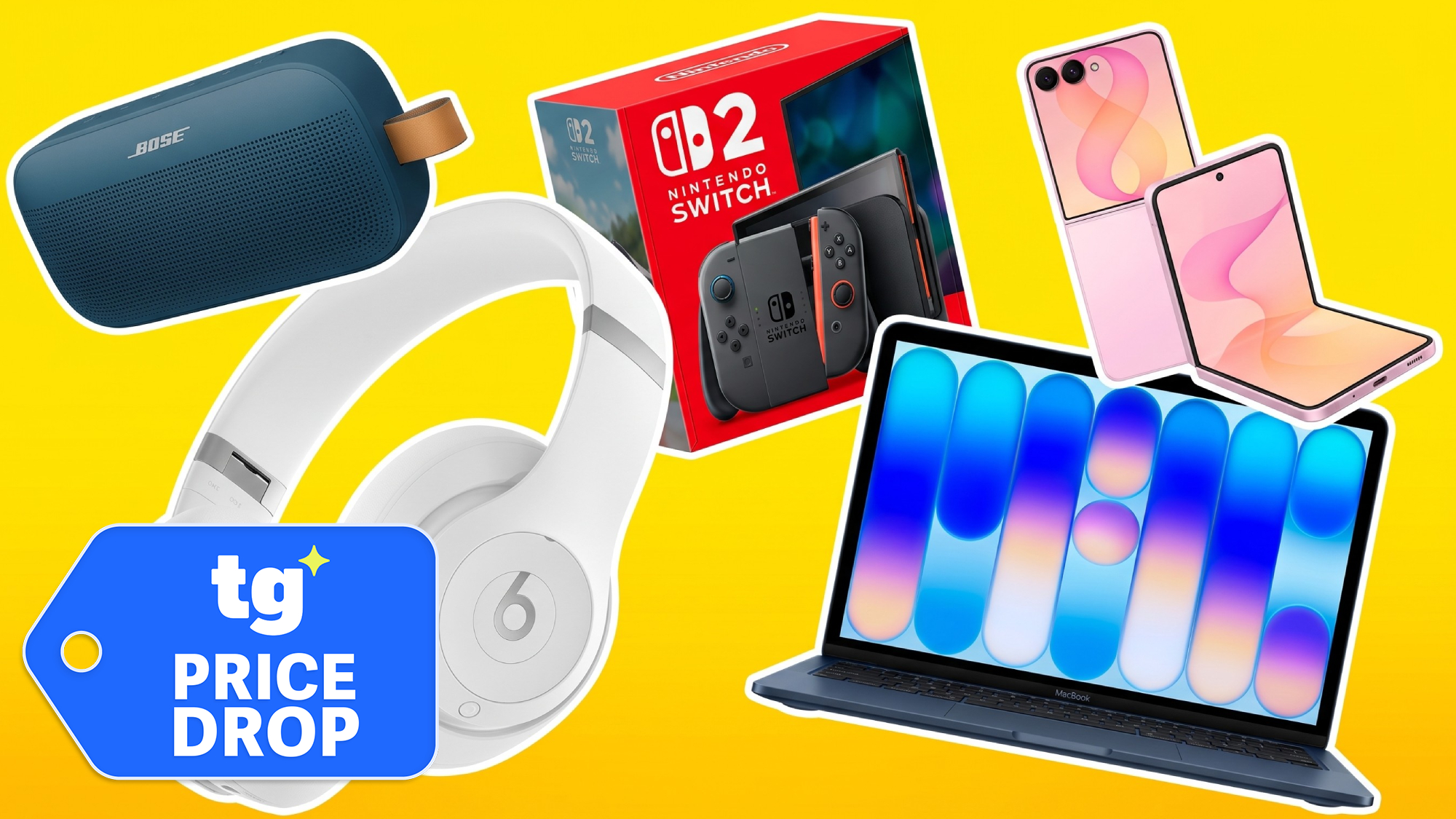 Collage of tech items on sale at Best Buy