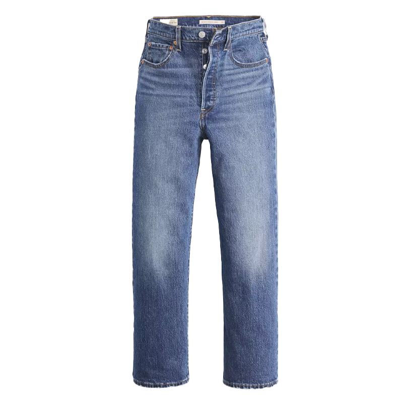 Levi's ribcage jeans, mid wash blue