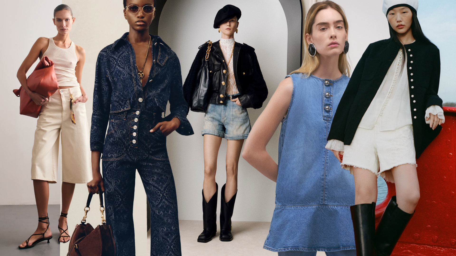 the summer denim trends at Kallmeyer, Etro, Balmain, Brandon Maxwell, Sea New York