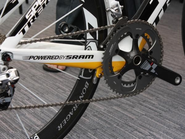 Time trial bikes are all about stiffness and aerodynamics so the Speed Concept is fitted with giant chain stays to help put the power down.