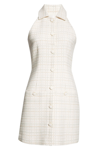  Veronica Beard Roxanne Tweed Button-Up Minidress