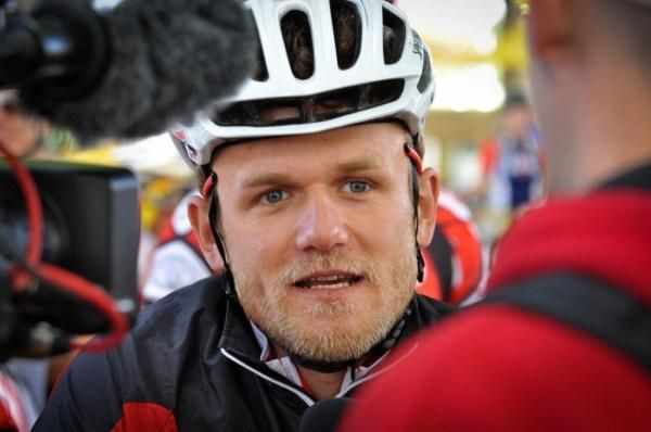Burry Stander is interviewed after pre-race