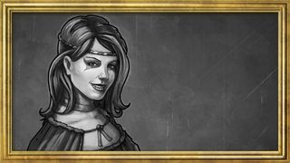 Rina, the infamous zombie wife of King's Bounty, in her goth phase. Art by Michael Fitzhywel.