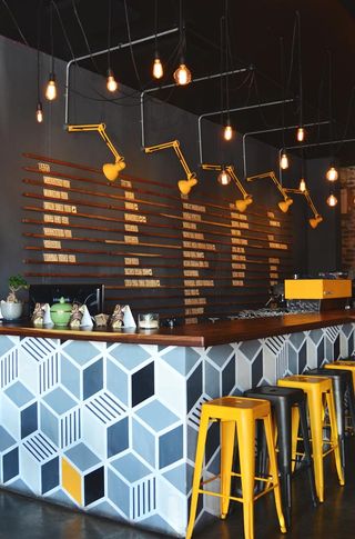 Interior view of the Momo Baohaus Restaurant in Johannesburg, South-Africa