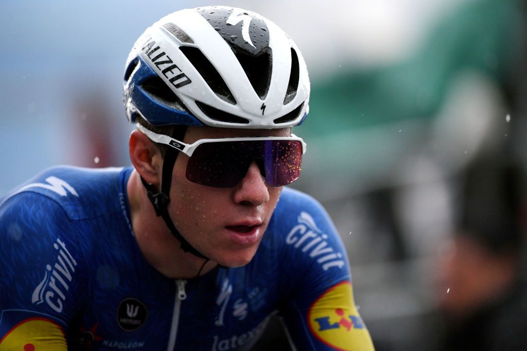 LEGNANO ITALY OCTOBER 04 Remco Evenepoel of Belgium and Team Deceuninck QuickStep celebrates winning during the 102nd Coppa Bernocchi 2021 a 19715km race from Legnano to Legnano USLegnanese1913 CoppaBernocchi on October 04 2021 in Legnano Italy Photo by Tim de WaeleGetty Images