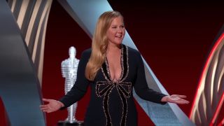 Amy Schumer delivering monologue at 2022 Academy Awards