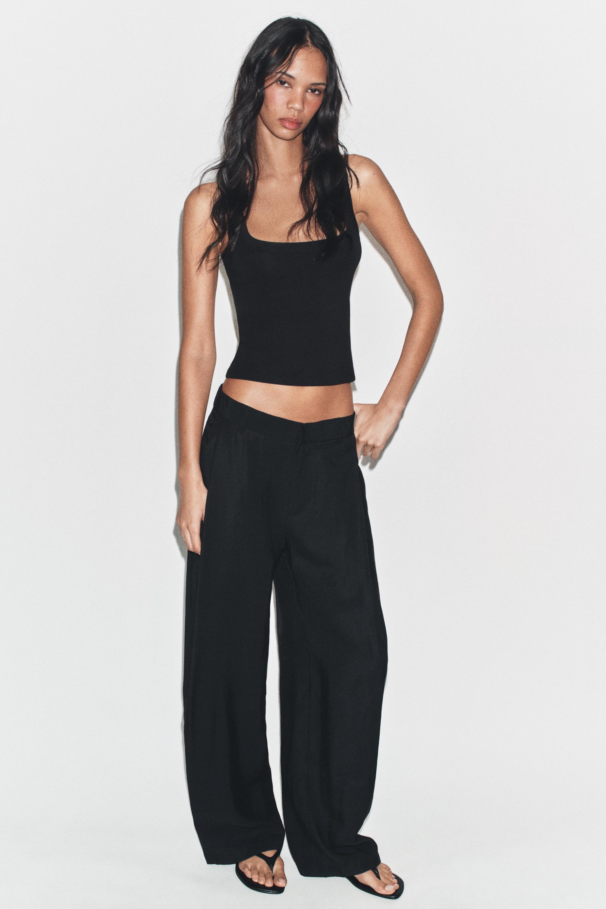 flowing pleated trousers