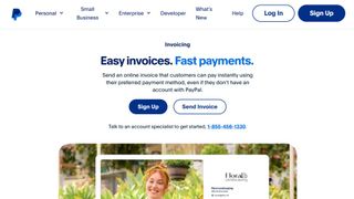 Paypal invoicing website screenshot