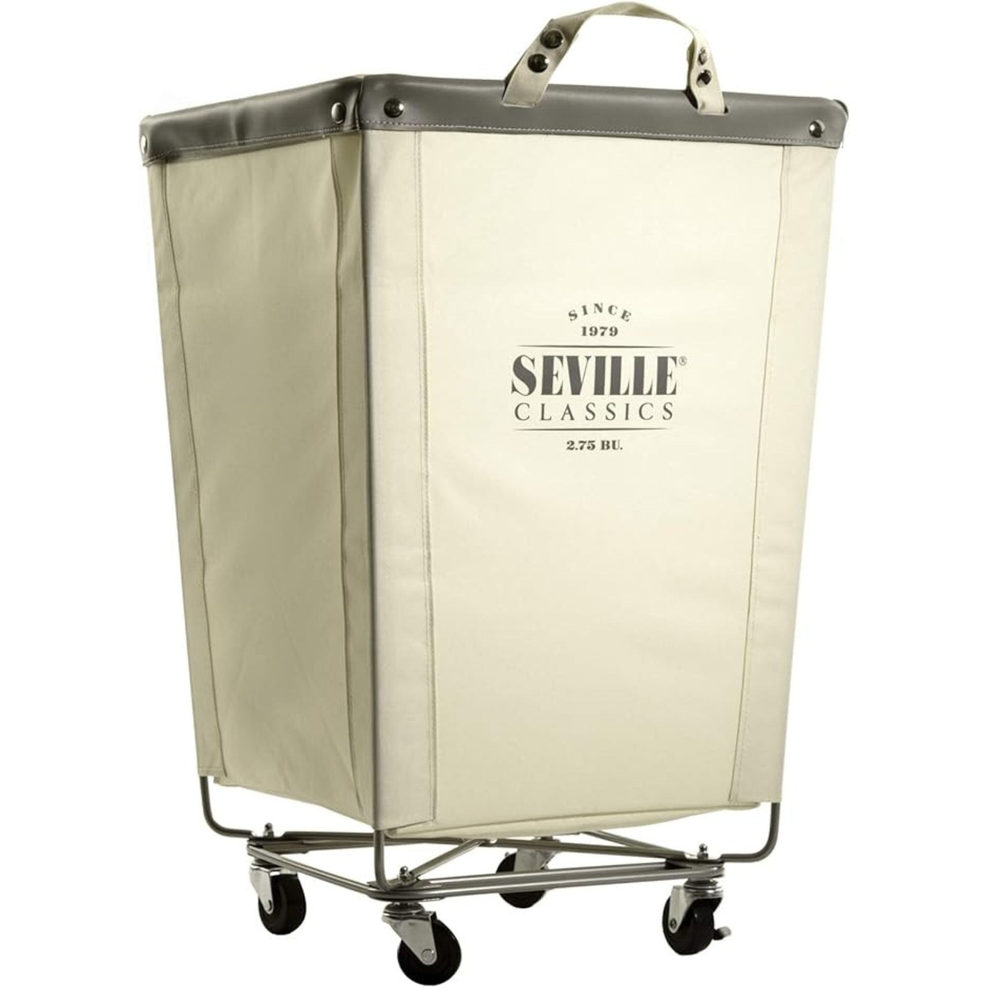 Seville Classics Rolling Steel Frame Laundry Hamper 