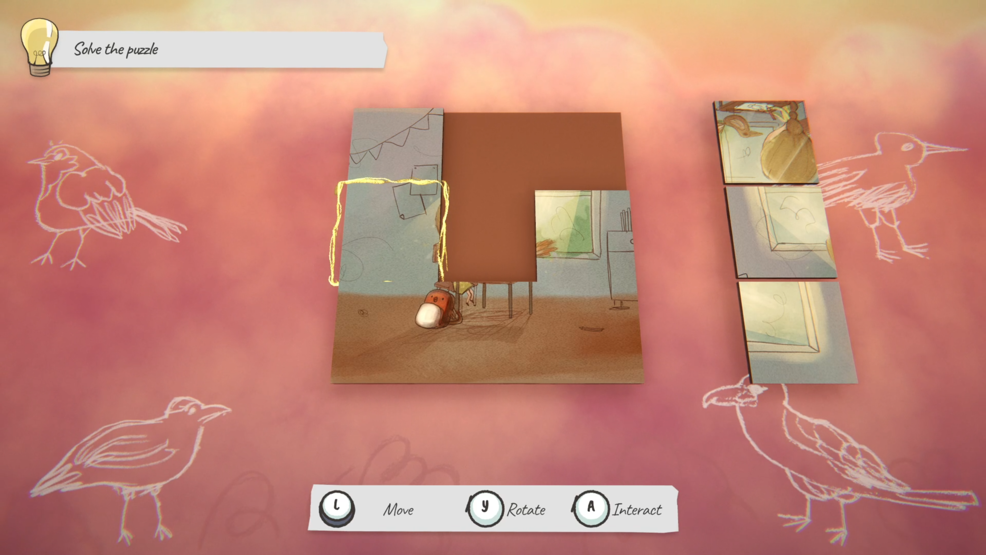 The Day I Became A Bird, an indei game make in 3D with a hand-drawn style