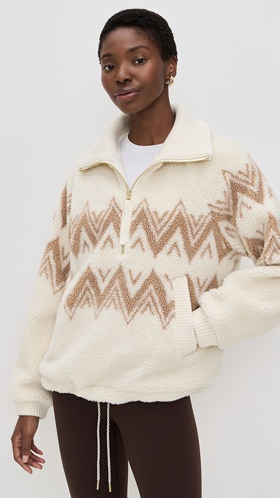 Varley Hendrik Half Zip Faux Sherpa Pullover