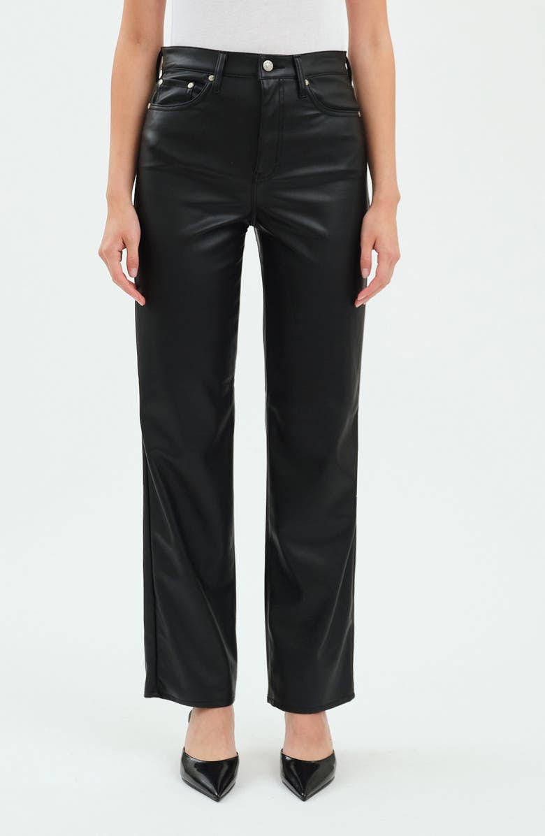 Sundaze High Waist Straight Leg Faux Leather Pants