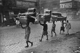 Early morning delivery of home furnishings, Kolkata (formerly Calcutta), India, 1997