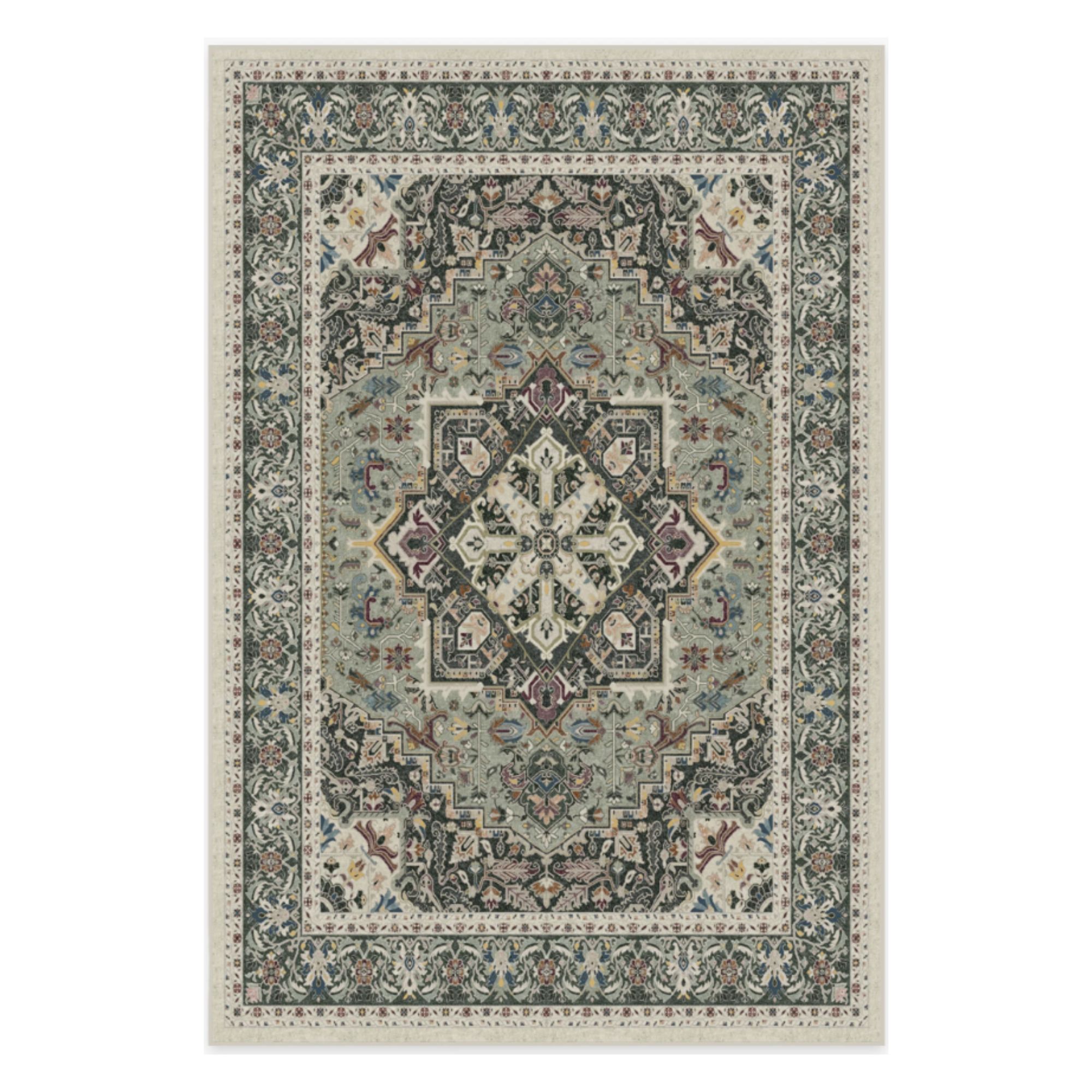 Hendesi Heriz Sage Tufted Rug