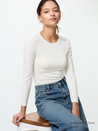Heattech Crew Neck T-Shirt (long Sleeve)