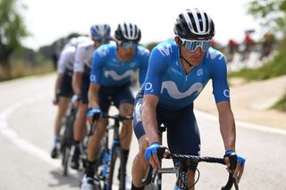 MATAR SPAIN MARCH 27 Enric Mas Nicolau of Spain and Movistar Team during the 100th Volta Ciclista a Catalunya 2021 Stage 6 a 1938km stage from Tarragona to Matar VoltaCatalunya100 on March 27 2021 in Matar Spain Photo by David RamosGetty Images