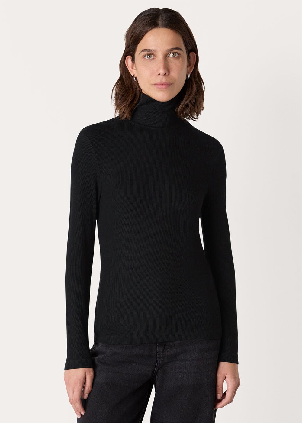 Black Essential Ribbed Polo