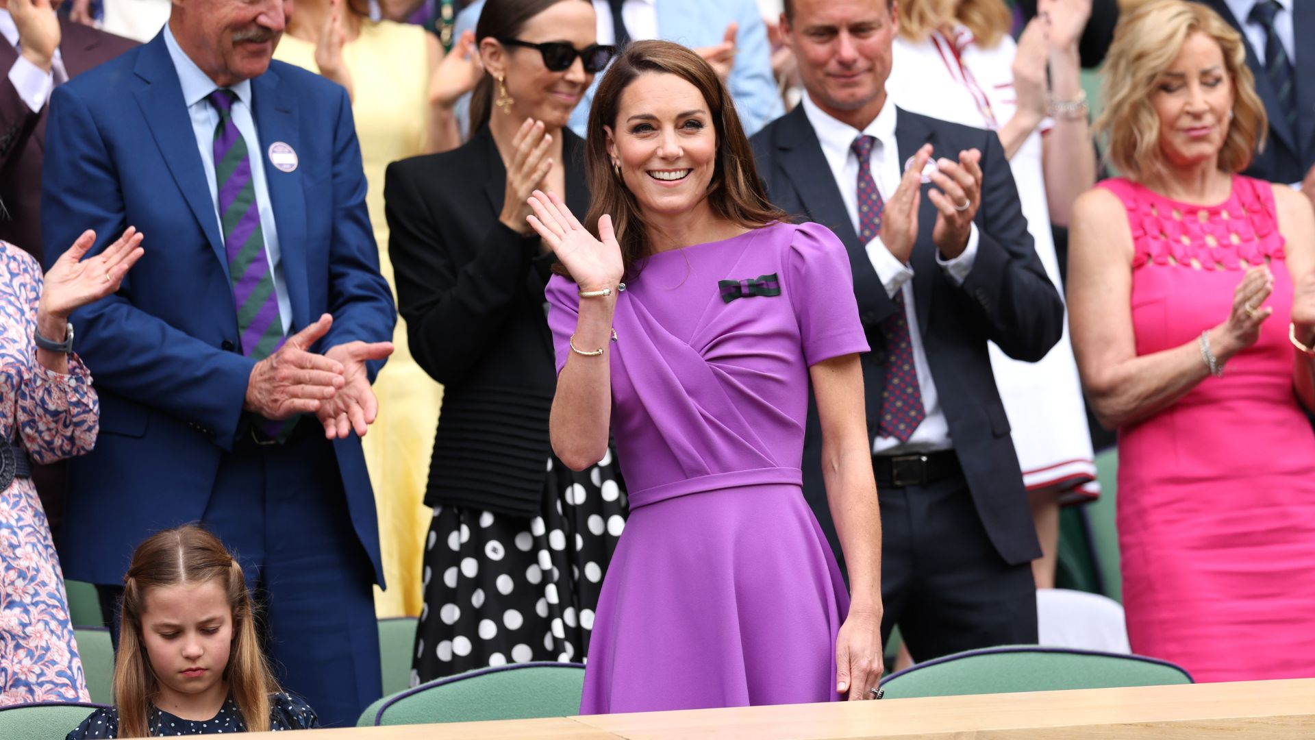 Princezna Charlotte a Kate Middleton v Královské krabici ve Wimbledonu 2024