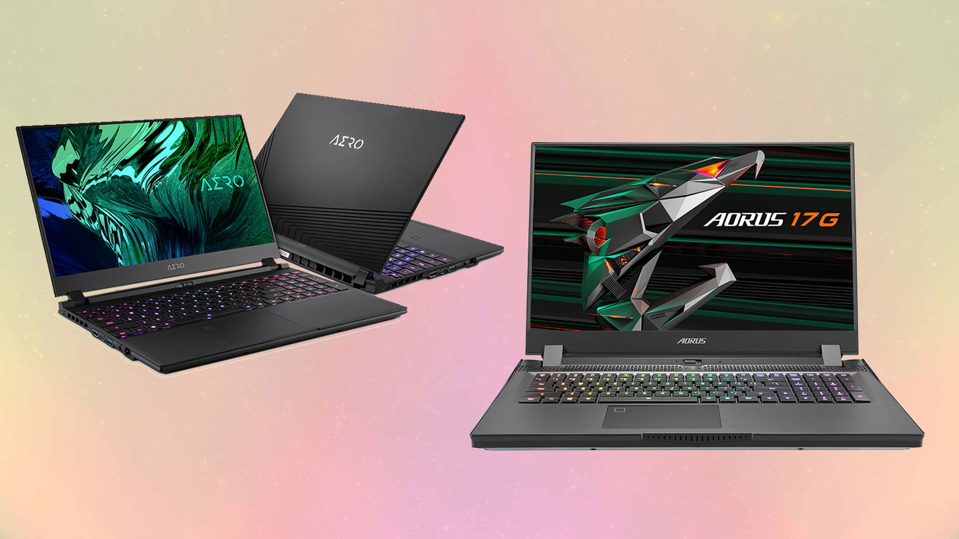 Gigabyte Aero and Aorus laptops.
