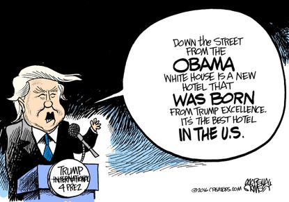 Political cartoon U.S. Donald Trump 2016 election