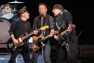 Nils Lofgren (left) and Van Zandt with Bruce And The E Street Band in January 2016 during The River tour