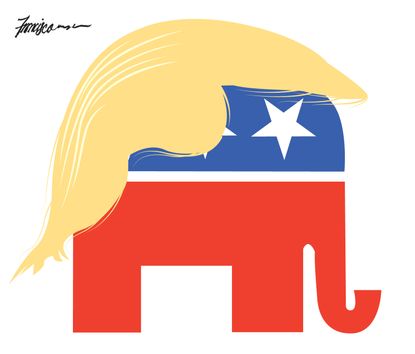 Political Cartoon U.S. GOP Donald Trump