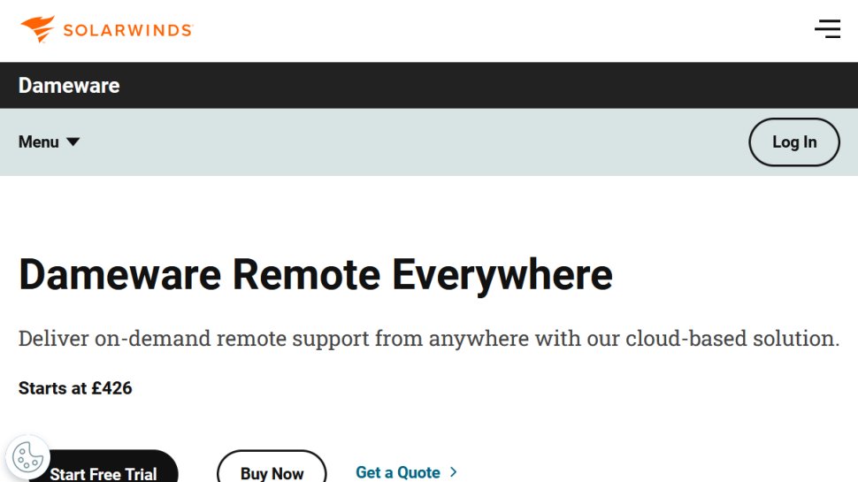 Dameware Remote Everywhere website screenshot (June 2025).