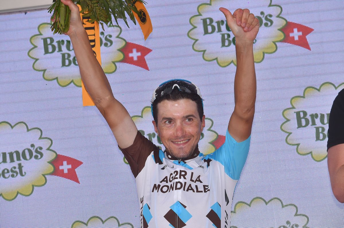 Stage winner Domenico Pozzovivo (AG2R La Mondiale) on the podium