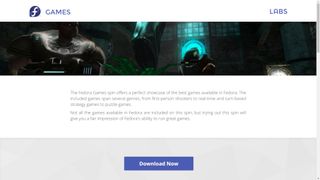Screenshot der Fedora Games Spin Homepage