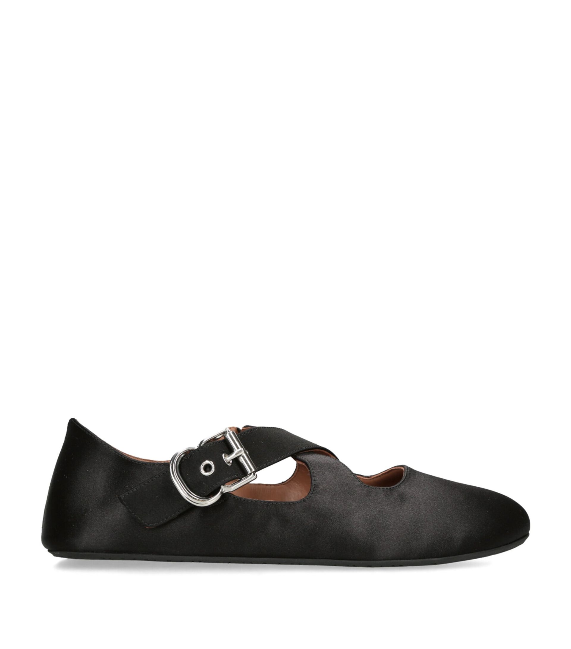 Satin Criss-Cross Ballet Flats