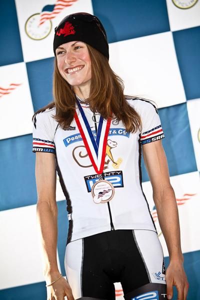 Elite women's bronze medalist Mara Abbott (Peanut Butter &amp; Co. TWENTY12).