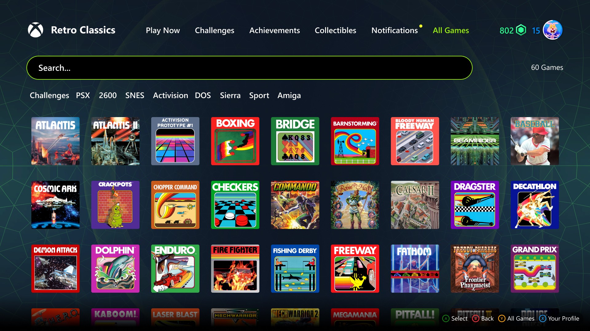 Xbox Antstream Arcade Retro Classics library