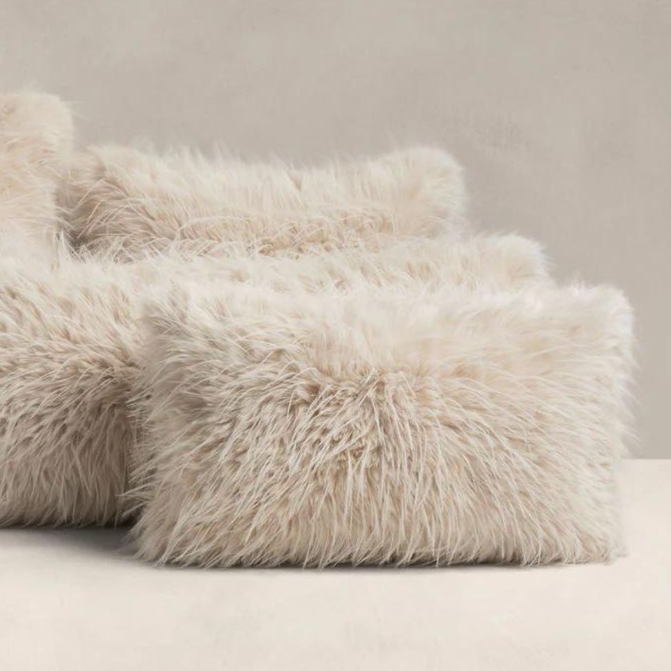 Tipped Faux Fur Pillow Cover - 6001419