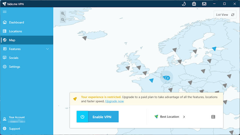 Hideme.Free server map