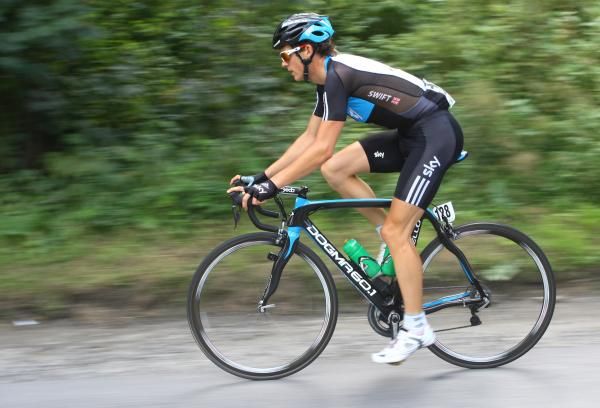 Ben Swift (Team Sky) was in the break that was caught.