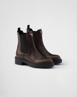 Prada + Monolith Leather and Re-Nylon Boots with Pouch