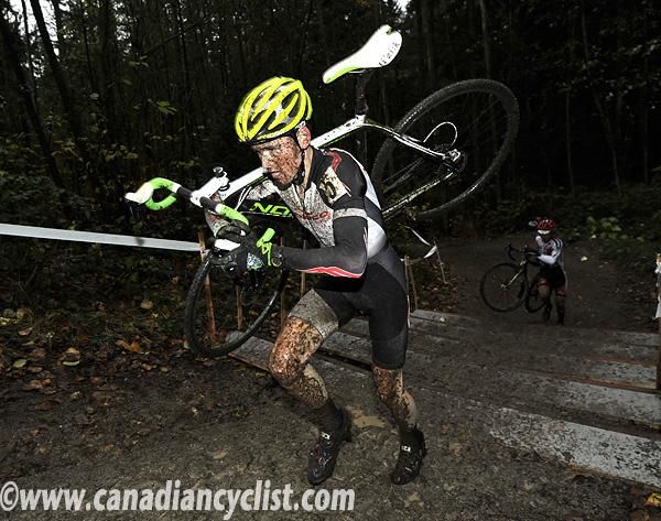 Aaron Schooler (Norco Bicycles - Sri Importing) suffered a mechanical while in the lead chase group.