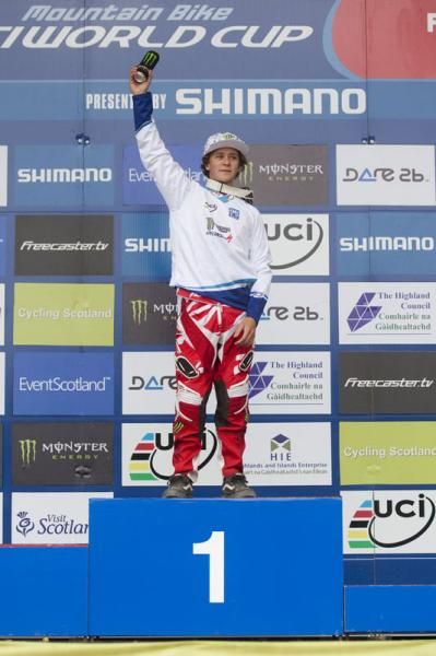 16-year-old Troy Brosnan (Monster Specialized) is the leading junior downhiller