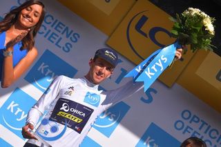 Simon Yates in white at the Tour de France