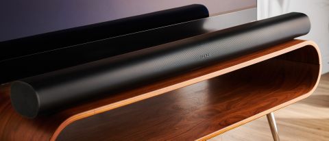 Sonos Arc soundbar in living room in front of TV