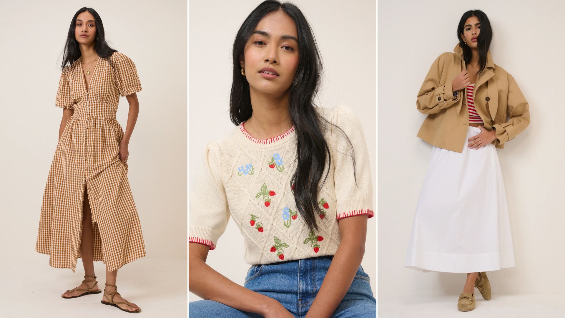 Three models wear Nobody's Child outfits