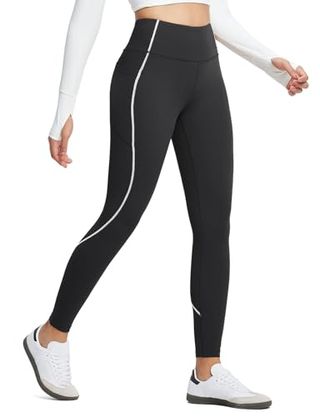 Baleaf Women's Tummy Control Leggings With Pockets for Yoga Workout High Waisted Legging Petite Black S