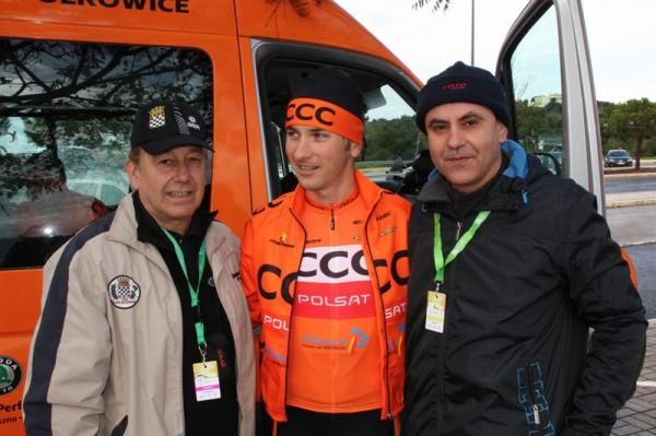 Manuel Soares dos Reis and Joao Dias with Jacek Morajko (CCC Polsat)