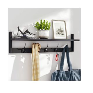 wall hook and shelf above, in black