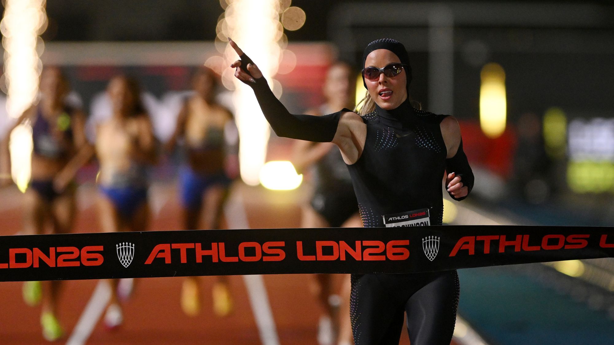 Keely Hodgkinson winning Athlos 2026