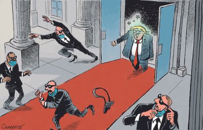 Political Cartoon U.S. Trump COVID Secret Service