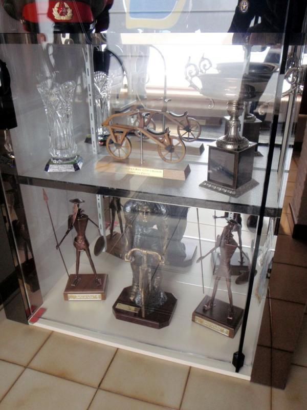 Not all the trophies make it home with the riders that won them